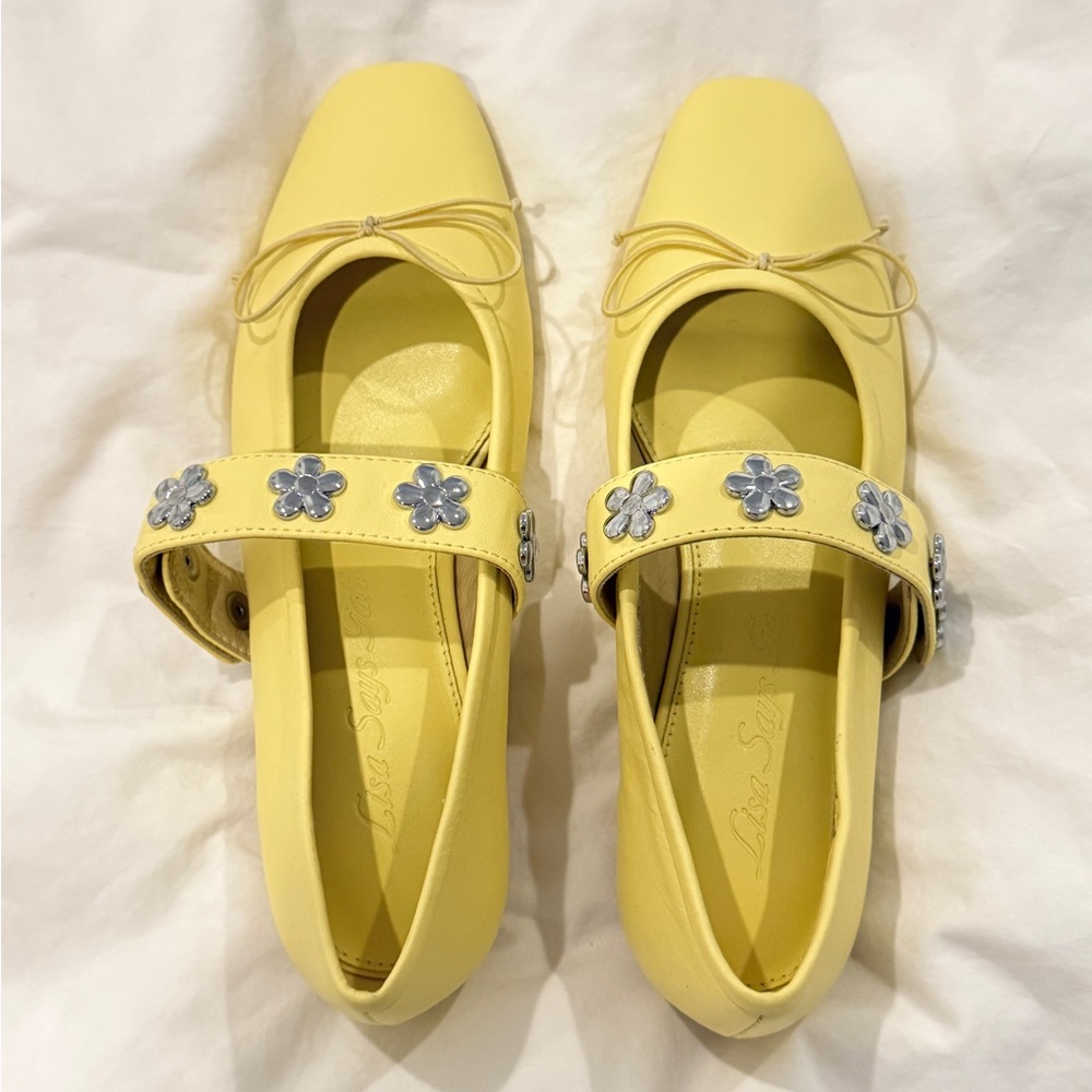Lisa Says Gah Sylvie Mary Jane Ballet Flats Butter Yellow